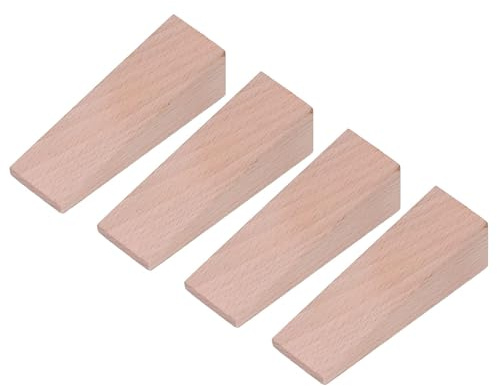 4 Stück Türstopper aus Holz, handgefertigter Holztürkeil aus Holz, Feuerwehrtürstopper, rutschfest, Feuerwehrtürstopper, Keil für die meisten Oberflächen, solider Türkeil