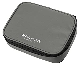 Walker 49114-375 - Schlamperbox Big Steel Grey, Federmappe mit großem Hauptfach, doppelseitiger Trennwand mit 26 Stiftfächern, Stundenplan-Steckfach, Zippfach und stabilem Reißverschluss