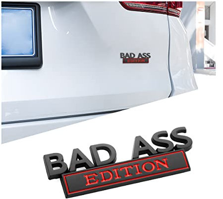 Car Bad Ass Edition Emblem, 3D Fender Badge Decal Car Sticker with 3M Adhesive, Auto Accessories for Tailgate Front Grille Hood Trunk, Car Replacement Compatible with Motorcycle SUV Truck