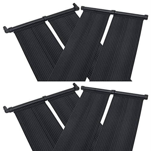 homiuse Chauffage de Piscine 4 Pcs 80x310 cm Panneaux Solaires Augmentent Température de l'eau Chauffage Solaire Haute Compatibilité pour Plupart des Pompes de Piscine Toit Support Sol