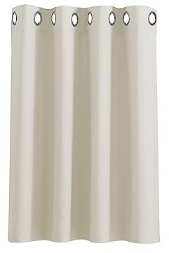 PONY DANCE Gardinen Wohnzimmer Modern Kurz - Vorhang Kinderzimmer Blickdichte Vorhänge mit Ösen Küchengardinen Modern Thermovorhang 1 Stück H 90 cm x B 132 cm, Hellbeige