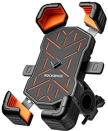 ROCKBROS cykel mobiltelefonhållare 360° roterbar cykel mobiltelefonhållare kompatibel med 4,5 tums-7,2 tum smartphone för universell motorcykel vägcykel MTB E-Scooter