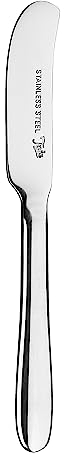 Tala Performance Stainless Steel Butter Knife, Rust and Stain Resistant, Non-Slip Grip, Dishwasher Safe with a Mirror Polish Finish, Contemporary Design Made to Traditional Standards