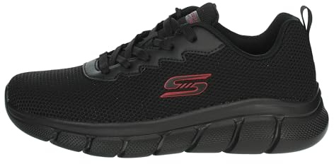 Skechers Bobs B Flex Chill Edge Scarpe da Ginnastica da Uomo, Maglia Nera., 43 EU