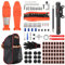 SHYOSUCCE 110-teiliges Fahrrad Reparatur Set und Werkzeuge mit satteltasche,Unterwegs Fahhradtasche und Notfallwerkzeug Flickzeug,17-in-1 Fahrrad Multitools, Fahrradpumpe, Reifenheber für Fahrrad