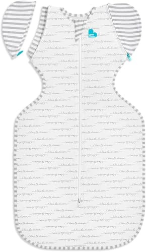 Love To Dream Swaddle UP, Baby Swaddle, Idealer Stoff für Moderate Temperaturen (20-24°C), Patentiertes abnehmbares Flügeldesign, Strampler Overall, XL (11-14kg), Weiß, Von Hebammen empfohlen