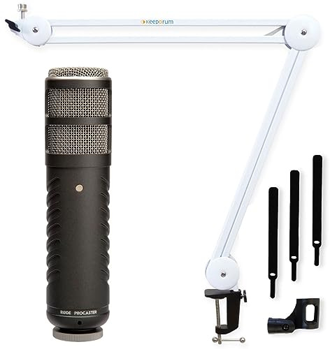 Rode Procaster MS138 - Microfono con supporto per braccio articolato, colore: Bianco