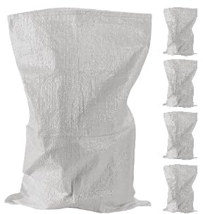 A&A SUPPLIES UK - Bolsas de basura blancas tejidas de 50 x 80 cm - Bolsa de basura de jardín resistente para constructores - Saco grande de polipropileno resistente para bricolaje de 20 x 30 pulgadas