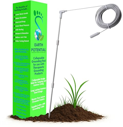 Asta di messa a terra pieghevole, lunga 50 cm quando completamente assemblata, con cavo da 12,2 m per tutti i prodotti collegati a terra come fogli di messa a terra e tappetini, fasce da polso e