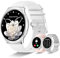 Smartwatch Damen Rund mit Telefonfunktion, 1,43 Zoll AMOLED Always-On-Display Fitnessuhr mit 100+ Sportmodi, Herzfrequenz, Schlafmonitor, Menstruationszyklus, Schrittzähler, für Android iOS, Silber