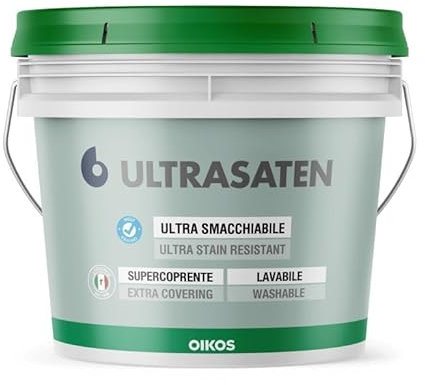 OIKOS ULTRASATEN PITTURA ULTRASMACCHIABILE PER PARETI SUPERCOPRENTE ANTIBATTERICO LT. 1 OPACO (BIANCO)