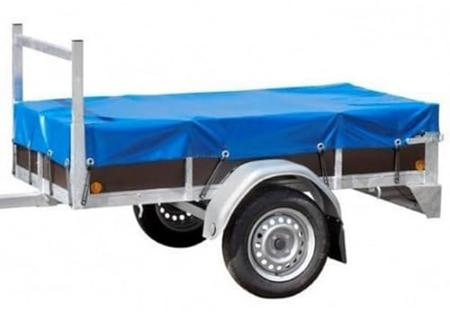 KOVA wasserdichte Anhänger Abdeckplane 1,2x1,76m - Robuste Gewebeplane mit Ösen für PKW Hänger +1x BILDMAGNET, Ideal für Outdoor, Garten & Camping, Anhängerplanen für Autoanhänger, Plane wasserdicht