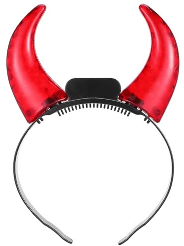 LED Devil Horn Headband,Light Up Devil Horns Hairband Halloween Horns Devil Costume Accessory for Women Men