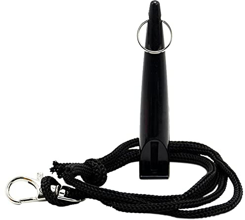 REBECASKYENS Dog Whistle with Lanyard,Dog Training Whistle - Used for Recall & Dog Training - Long Distance - Good Frequency for Most Breeds of Dog - Standard Pitch - Food Grade Plastic (Black)