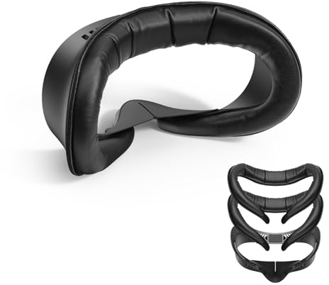 KIWI design V4 2er-Pack PU-Gesichtspolster belüftet für Meta Quest 3S | Für Quest 3S, 12mm Memory-Schaum druckfrei, belüftet, lichtdicht, PU-Leder, brillentauglich, waschbar, langlebig