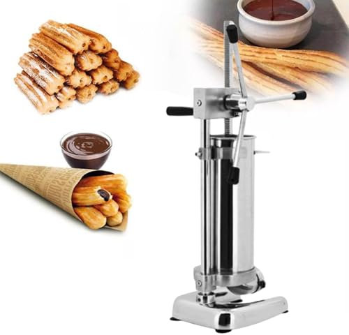MhWrughts Macchina per Churros Manuale, utensile per Ciambelle Verticali in Acciaio Inossidabile, riempitrice per Ciambelle da Ristorante, Grande capacità 2L/3L,2L