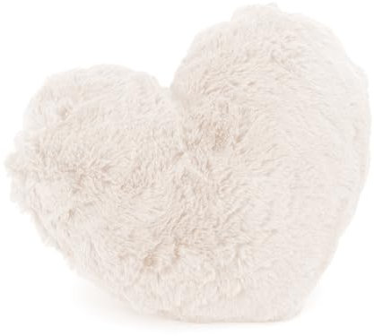 heimtexland Fell Dekokissen Plüsch Herz Kuschelkissen XL Flanell Kissen 30x40 Herzkissen Geschenk Typ901 Creme