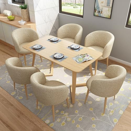 Esstisch 80x140cm, Moderner Runder KüChentisch und StoffstüHle, StabilitäT & Design für 7 Personen, Esstisch Esszimmertisch Table Essen Tisch Esszimmertische, für Wohnzimmer KüChe BüRo (C 80X140cm)