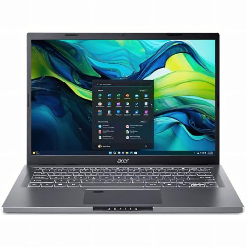 acer Aspire 14 A14-51GM-58QS 14 Laptop | WUXGA 1920 x 1200 IPS Display | Intel Core 5 120U 10-Core CPU | 16GB LPDDR5 RAM | 512GB PCIe NVMe SSD | GeForce RTX 2050 Graphics | Windows 11 Home | Grey