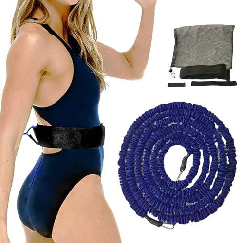 Ceinture de natation - Ceinture d'entraînement de natation réglable pour piscine - Ceinture de natation pour adulte - Résistance de câble élastique pour le jogging aquatique, l'entraînement croisé, la
