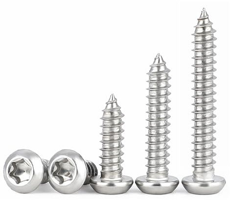 HAISHANG 50 Piezas M5x16 mm Tornillos Autorroscantes de Acero Inoxidable A2 V2A, Cabeza Plana Tornillos Torx Redonda Autoperforante