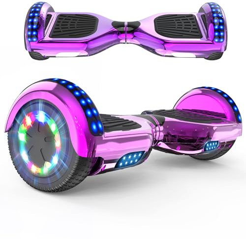 RCB Hoverboard Gyropode pour Enfant et Adulte, Overboard 6.5 Pouces avec Bluetooth-Musique/LED-Roue Clignotante, Hover Board Skateboards Meilleur Cadeau pour Les Enfants