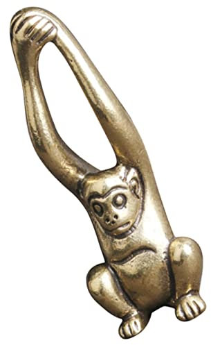 Vaguelly Gibbon Figur Messing Vintage Gibbon Ornament Für Schreibtisch Dekoration Kompakt Langlebig Glücksbringer