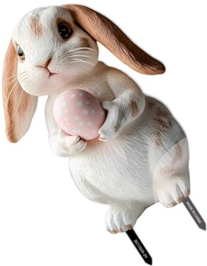 Easter Garden Stake Colorful Rabbit Egg Carving Yard Decoration Weather Forecast Ornament for Spring Celebration