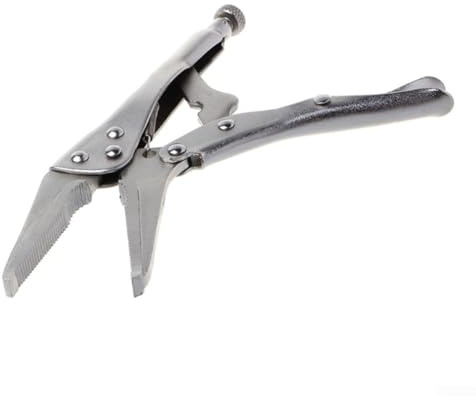 Pinze a becco lungo da 16,5 cm con morsetto regolabile e rilascio a grilletto, per saldatura e rivettatura in acciaio forgiato