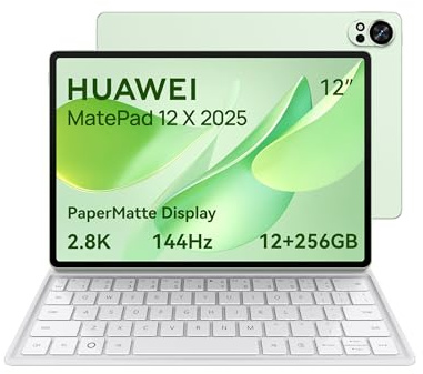 HUAWEI MatePad 12 X 2025 Tablet, 12 + 256 GB, UItra-Light-Tastatur, Grün | 2,8K und 144 Hz, 1000 Nits, Ultraklares PaperMatte Display, 10.100 mAh-Akku, 66 W Supercharge, WLAN 7, Notes