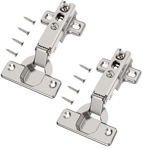 CVIUYO 2Pack 26mm Cabinet Hinge, Concealed Full Overlay Hinges for Kitchen Door, Cupboard, Wardrobe, Closet & Bathroom Cabinets, Embedded Furniture with Screws