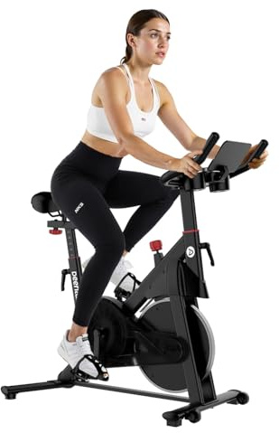 DeerRun Exercise Bike, Indoor Cycling Bike with Adjustable Magnetic Resistance, Low-Noise Belt Drive Stationary Bike for Home Cardio, 300 lb Capacity, Device Mount & LCD Monitor
