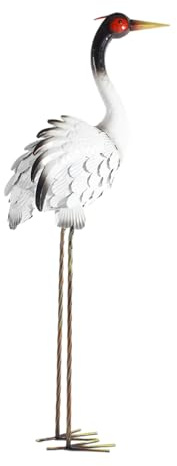 ZYHARUKO Squisito metallo decorativo che sta uccello sculture figure per esterni domestici ambienti giardino stagno figurine di uccelli