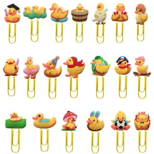 Hyleara 20 Stück Büroklammern Motiv Büroklammer Ente Büroklammern Bunt Kreative Deko Süße Lesezeichen Clips Für Büro Zuhause Lehrer Studenten(Metall)