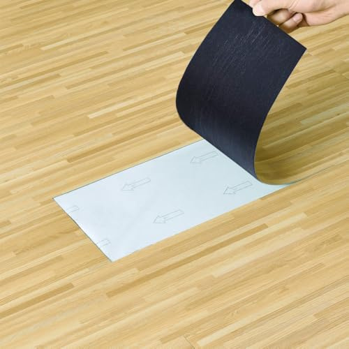 5m² Self Adhesive Vinyl Flooring, Floor Planks with Wood Effect, 36pcs Waterproof PVC Floor Tiles for Bathroom Kitchen and All Flat Floor, Stick On Floor Tiles, 91.5x15.2cm (Walnut Stripe)