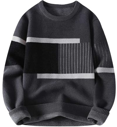 Männer Pullover Winter - Strickpullover Herren Oversize Winterpullover, Casual Loose Strickpullover Herbst Winter Modischer Pullover Strickmode Zum Schichten