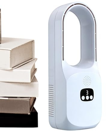 Genérico Ventilador de Sobremesa Sin Aspas - 3 Velocidades y Oscilación de 120 Grados, Ventilador Portátil - de sobremesa sin aspas multifuncional - Uso en Exterior, Dormitorio, Salón, Camping