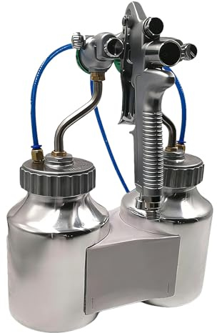 Pulverizador de pintura neumático de doble cabezal con sistema de alta presión para revestimientos y adhesivos a base de agua