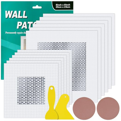 12PCS Wall Repair Patch Kit, 2/4 Inch Drywall Patches Repair Kit Self-Adhesive Plasterboard Patch Plaster Repair Kit Walls Hole Filler Patches for Quick Fix Broken Walls Repair (2/4 Inch 12PCS)