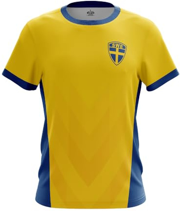 Sverige Supportertröja för Barn, Gul Blå, SWE Landslag Sport T-shirt | Perfekt för fotboll, hockey, Nationaldagen och midsommarfirande under hela året med stolthet, glädje och stark gemenskap