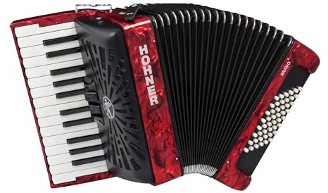 Hohner Bravo II 48 Chromatic Piano Key Accordion (Red)