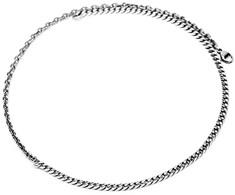 Bishilin Herren Kette 65CM ohne Anhänger Silber 925, 4MM Panzerkette mit Karabinerverschluss Halskette Silber Biker Partnerkette für Jugend Männer