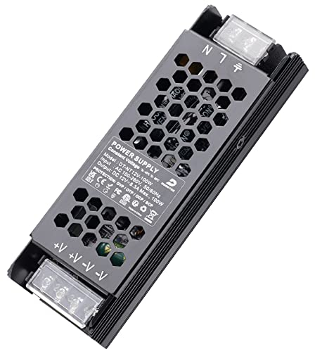 DUSKTEC LED Netzteil 12V 100W, LED Trafo Transformator 220 230 Volt AC auf 12 Volt DC, LED Treiber Driver 12V Gleichstrom mit Metallgehäuse für Niedervolt Lampen Streifen