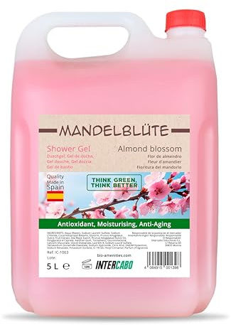 Garrafa de 5 Litros de Gel de Ducha de Almendras | Nutrición e hidratación intensa para la piel con formula natural | Formato ahorro | Ideal para Hostelería