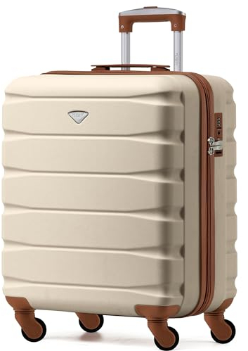 Flight Knight Leichte 4-Rad-ABS-Hartschalenkoffer, Handgepack, zugelassen fur Fluggesellschaften, einschließlich British Airways, und maximale Große fur easyJet, große Handgepacktasche 56x45x25cm