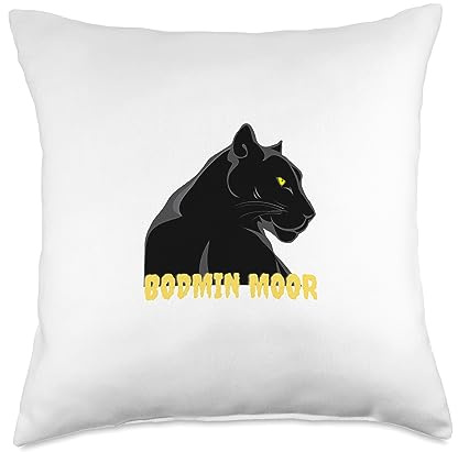 Bodmin Moor Designs of the Beast Bodmin Moor Beast Black Panther Puma Cougar Big Cat Legend Throw Pillow, 18x18, Multicolor