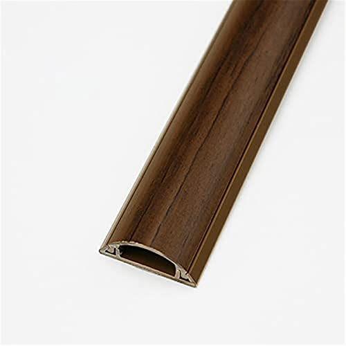 Copertura per Cavi a Semicerchio,Canalina Passacavi da Pavimento,Protezione per Cavo a Pavimento Autoadesiva,Colore Venatura del Legno,Perfetto per Ufficio,Casa,Officina,Lunghezza 1 m
