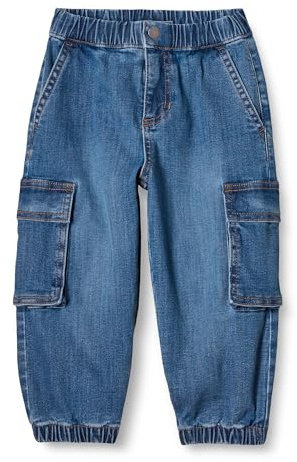 Amazon Essentials Jeans Cargo da Ragazzo in Denim Elasticizzato, Indaco, XL