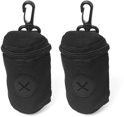 2 Pack Dog Poop Bag Dispenser with Clip,Comfortable and Durable Dog Poop Bag Holder for Walking Hiking Camping Travelling (Black)