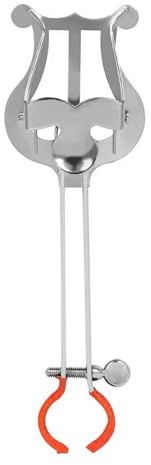 Laroal Soporte portátil con Abrazadera para Trompeta, Lira de Marcha, Piezas de Instrumentos Musicales, Soporte para partituras, Color Plateado